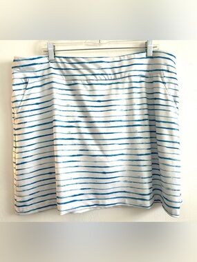 Coral Bay Golf  Women’s Pull On Skort Skirt XL Pockets Blue & White
